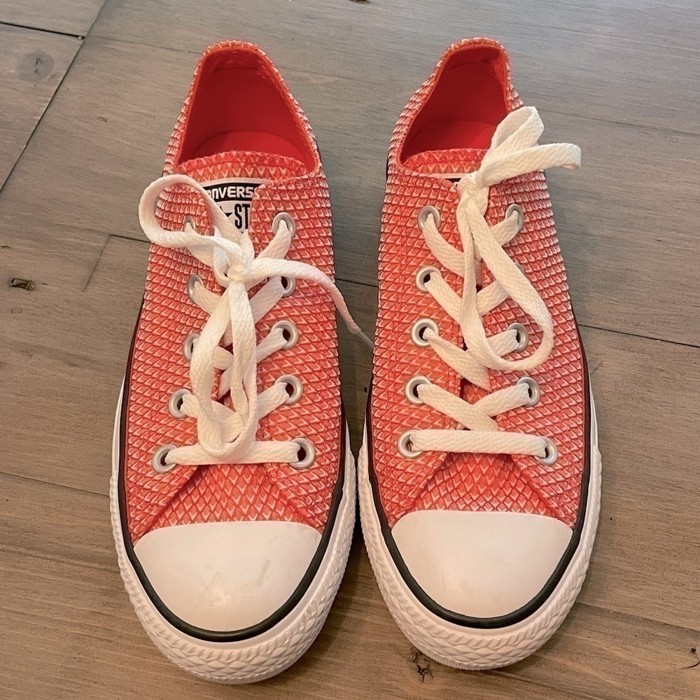 𝅺CONVERSE Chuck Taylor All Star Low Red/Coral white - Picture 4 of 10